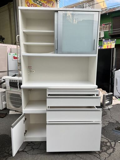 大阪❗️♻️エコマックス♻️配送も可????⭕️「S480」キッチンボード ホワイト 食器棚（大阪市都島区|オーダーキッチンボード|【SACRA】）