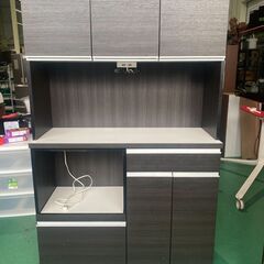 札幌 高さ210cm 飴色 大きめレンジボード キッチン 収納 大型 観音開き