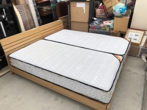 無印良品 ベッド キングサイズ相当 シングル×2 マットレスMusterring TENCEL