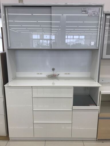 ★ジモティ割あり★ 株式会社松田家具 レンジボード ホワイト H241×D52×W140.5 クリーニング済み HJ3816