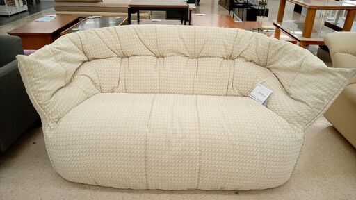 ★ジモティ割あり★ ligne roeet ２人掛けソファー クリーム H×D×W クリーニング済み TJ7536