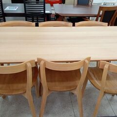 ★店長特別値引き★ 株式会社大塚家具 6人掛けダイニングセット ナチュラル H71.5×D90×W180 クリーニング済み TJ7541 ☆店長特別値引き☆ 株式会社大塚家具 6人掛けダイニングセット