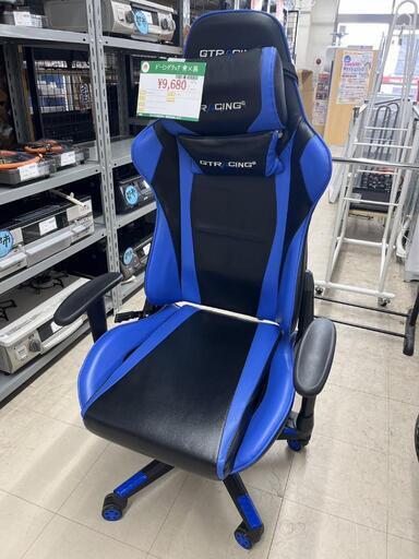★757　GTRACING　ゲーミングチェア【青×黒】リサイクルマート鹿児島宇宿店