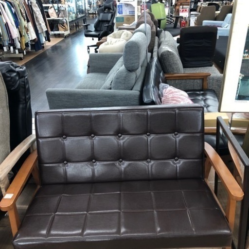 佐藤産業 Sereno ソファー 2人掛け CS120-ST-BK PVC NA ソファ 通販-関家具