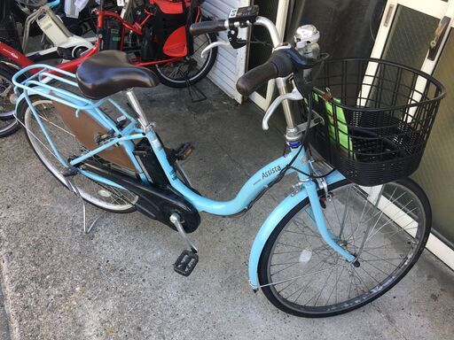 地域限定送料無料 ブリヂストン アシスタ 新基準 子供乗せ 6,6AH 水色