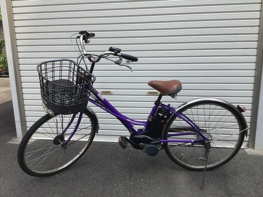 レンタサイクル店で使用していた自転車。Panasonic カラーズ。紫。メンテナンス済み。泥除け前後、新品に交換。タイヤ、チューブ1年以内に交換、ほぼ10分山。車体番号-3YC5265-503