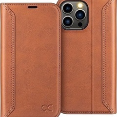 OCASE iPhone 13 pro 手帳型ケース　ブラウン