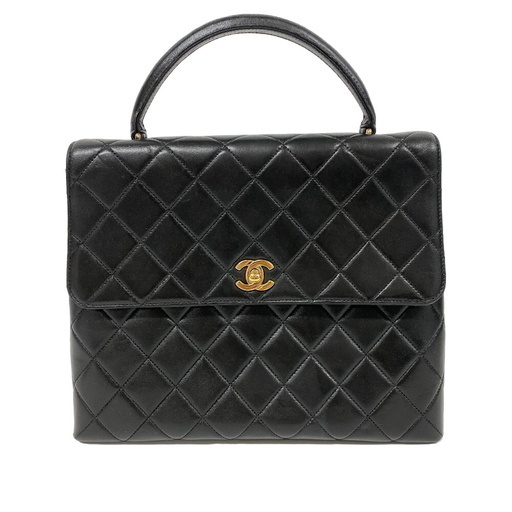 シャネル CHANEL ハンドバッグ マトラッセ ココマーク ターンロック ブラック