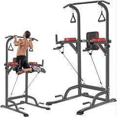 懸垂マシン 【 耐荷重180kg 高さ11段 背もたれ6段 】 ぶら下がり健康器