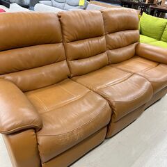 ジモティ来店特価!! 電動3人掛けソファー ニトリ キャラメル J-0756