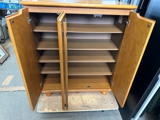 シューズボックス 靴箱 下駄箱 玄関収納 棚90cm 木製 薄型 オーク