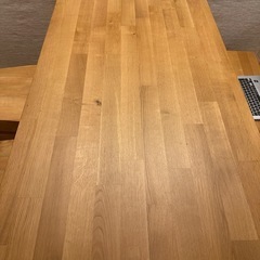 1xダインイングテーブル4人掛け135x80cm Orzオーク 無垢材 (中古)