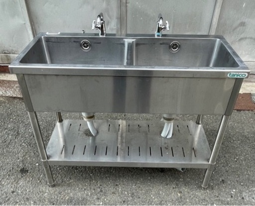 業務用 tanico 2槽シンク 幅1000×奥450×高さ800(mm) 二槽シンク 流し台 二層シンク 二層 2層 厨房 店舗用品 厨房機器 大阪発