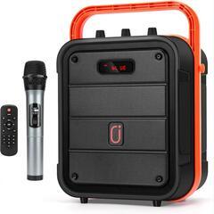 カラオケセット　ワイヤレスマイク スピーカーセット 拡声器 Bluetooth Amazon | ワイヤレスマイク スピーカーセット 拡声器マイク2本付き