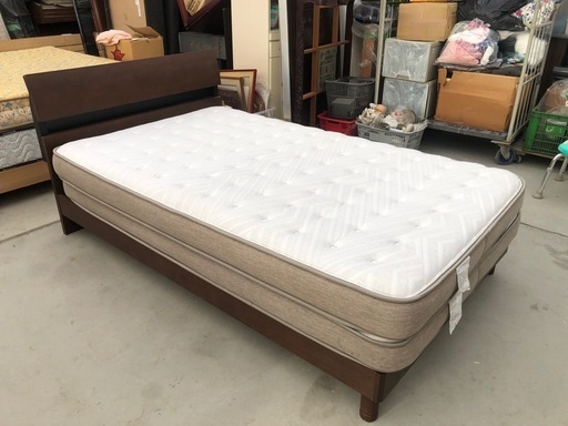 関家具 マットレス2段のシングルベッドセット❗️美品❣️寝心地バツグンのマットレス