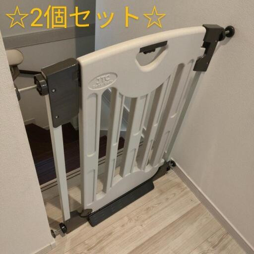 値下げ☆2個セット☆ グレイッシュベビーゲート ◎階段、キッチン、ペットにも♪