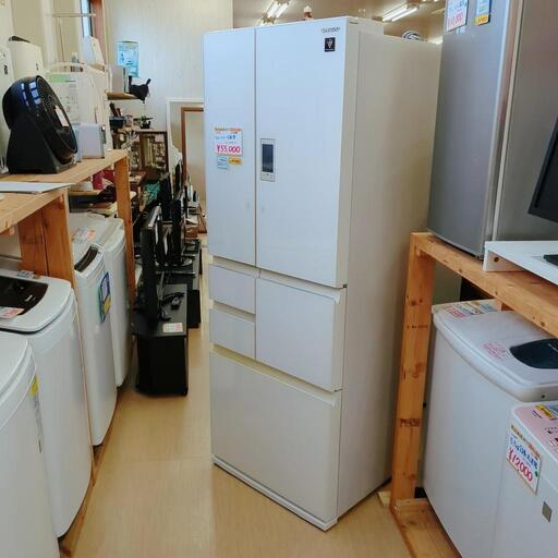 SHARP✨5ドア冷蔵庫✨SJ-ＧＸ50Ｄ✨502Ｌ✨2018年製✨動作確認済(保証３ヵ月）・洗浄・除菌済み✨USED品✨サイズ：（約）幅48×奥行51×高さ118ｃｍ【こちらは店舗です。浜村鹿野温泉ICから3分 買取本舗 宮本リサイクル 営業時間9～19時 定休日水曜のみ】