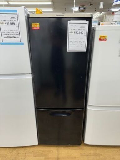 【ドリーム川西店御来店限定】 パナソニック 冷蔵庫 NR-BW17DJ-K 168 2021年製 動作確認／クリーニング済み 【2002211255601658】