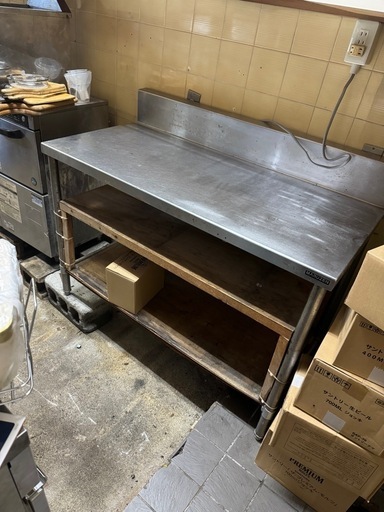 【値下げ】業務用ステンレス作業台 120cm×60cm 検索用→厨房シンク台下冷蔵庫製氷機