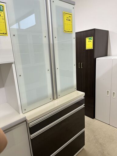 ジモティ来店特価!!　　食器棚　ホワイト　　J-0766