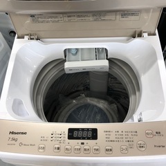 安心の1年保証付き！Hisense全自動洗濯機2021年製7.5kg【