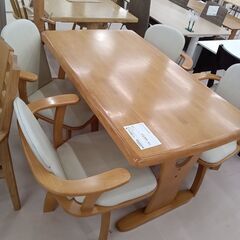 ☆ジモティ割あり☆ 4人掛けダイニングセット ベージュ W119.5×D74.7