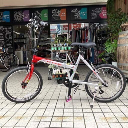 【引き取り限定中古品】KHS 折り畳み自転車 F-20T 20インチ REYNOLDS500 クロモリ ※SERFASライト付 ペダル/他有り