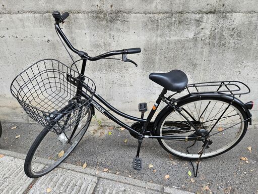 【リサイクルショップどりーむ鹿大前店】No.1543　26インチ自転車　シティサイクル　ブラック　LEDオートライト・鍵付き♪