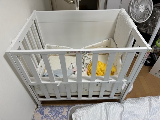 石崎家具 ベビーベッド ミニタイプ 白 石崎家具【SLEEPY】ベビーベッド