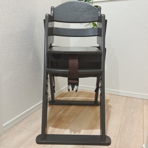 【美品】 KATOJI  木製 ハイチェア グレー CENA  クッション付き