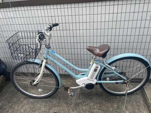 ★商談中　新基準 ブリヂストン デリーシェ　6.6Ah リチウム 電動自転車 中古 水色