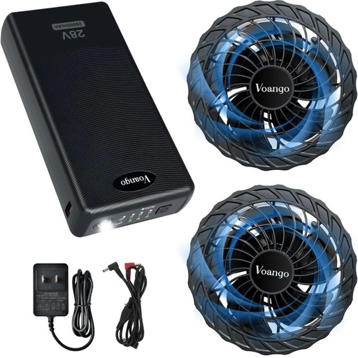 新品未使用　空調作業服 28V高出力 ファンバッテリーセット 2024最新式 暴風ファン 26000mAh 大容量バッテリー