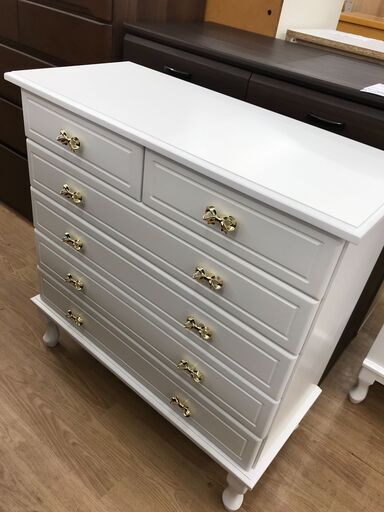 ☆ジモティ割あり☆ チェスト ホワイト H84×W80×D35 クリーニング済み 