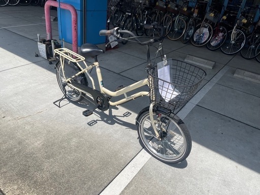 【完売御礼】【大人用】整備済 CBA プチママンミニ　20型 中古自転車 たくさん荷物が積める アイボリー色 \u003c自転車のオオムラ 静岡店\u003e