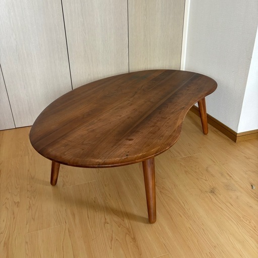 特注】豆型テーブルダークブラウン 特注】豆型テーブルダークブラウン