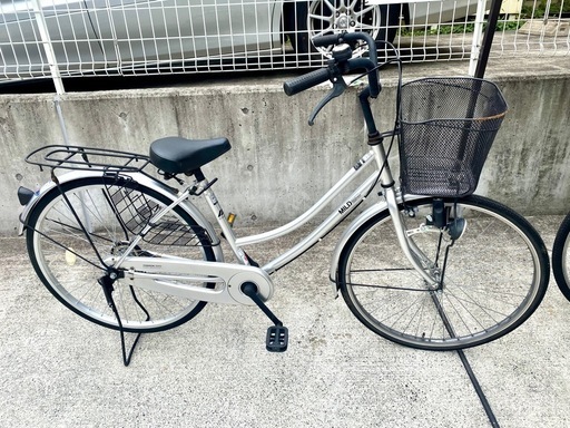 26インチ 変速なし 自転車 中古 ママチャリ シルバー