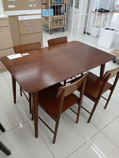★ジモティ割あり★  ダイニングセット ブラウン H70×D75×W120 クリーニング済み HJ3836