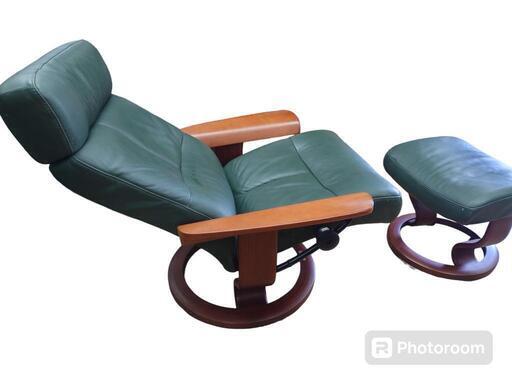 【売り切れ】EKORNES　オットマン付リクライニングチェア　グリーン