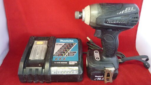 makita 充電式インパクトドライバー TD131D 本体/14.4V バッテリーBL14301点・充電器DC18RC1点/ケースなし中古品・現状渡し