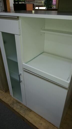 （★ジモティー割あり★）ニトリ　ミドルレンジボード（レンジ台）　ﾚﾝｼﾞﾀﾞｲ　ﾌｫﾙﾑ　NRE1175WH　75ｃｍ幅　白　　高く買取るゾウ八幡東店
