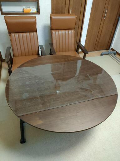 高さ変更可能　丸テーブル