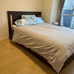 ニトリ - ダブルマットレス + IKEA SONGESAND ソンゲサンド ベッドフレーム (キルト、枕、プロテクター、ベッドシーツを無料でプレゼント), NITORI - Double mattress + IKEA SONGESAND bed frame (Free Quilt, Pillows, Protector and Bedsheets)