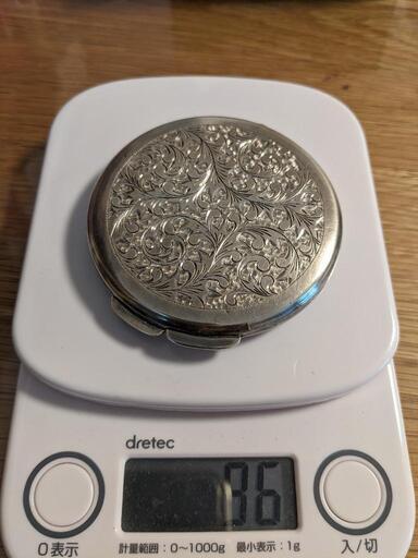 純銀96g　昭和レトロ　銀製コンパクト　シルバー　ヴィンテージ 銀 コンパクト