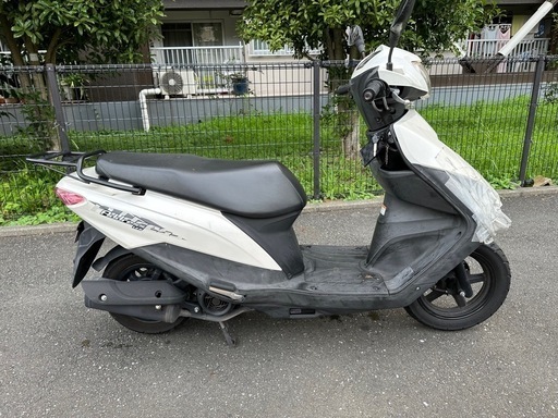 事故車ジャンク スズキ アドレス125 DT11A パールホワイト