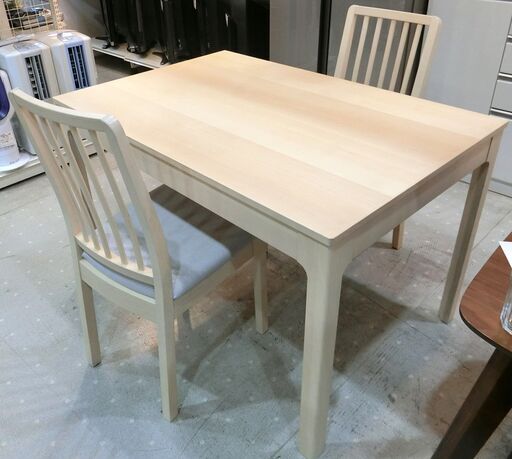 ★美品★IKEA イケア  EKEDALEN 伸長式ダイニングテーブル チェア2脚セット【モノ市場東海店】