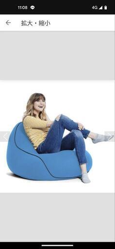 ヨギボー、Yogibo一人用ソファ、アクアブルー＋バランスボール