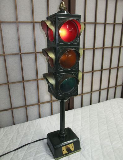 R209 B\u0026B 日本製 ヴィンテージサインスタンド メタルバーライト レトル信号機、Used・良品