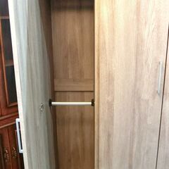 ★美品★ワードローブ ワイドタイプ グレー 引出収納付【モノ市場東海店】