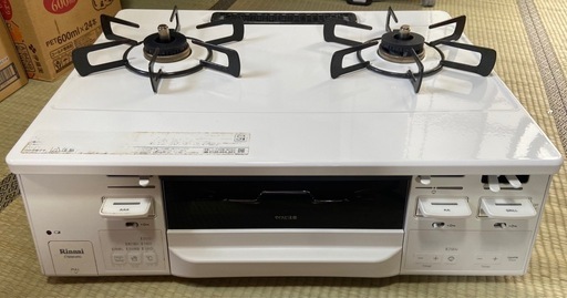 (引渡し予定者決定)ガスコンロ リンナイ (Rinnai)  ホワロ　プロパンガス　ココットプレート付