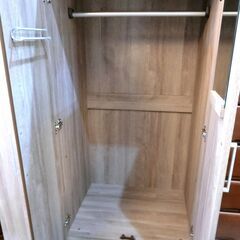 ★美品★ワードローブ ワイドタイプ グレー 引出収納付【モノ市場東海店】